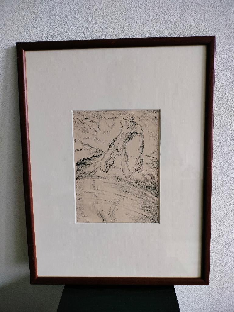 4 Litho Narzissos Naakt Man Linnekogel Hollander 1921, Ophalen of Verzenden