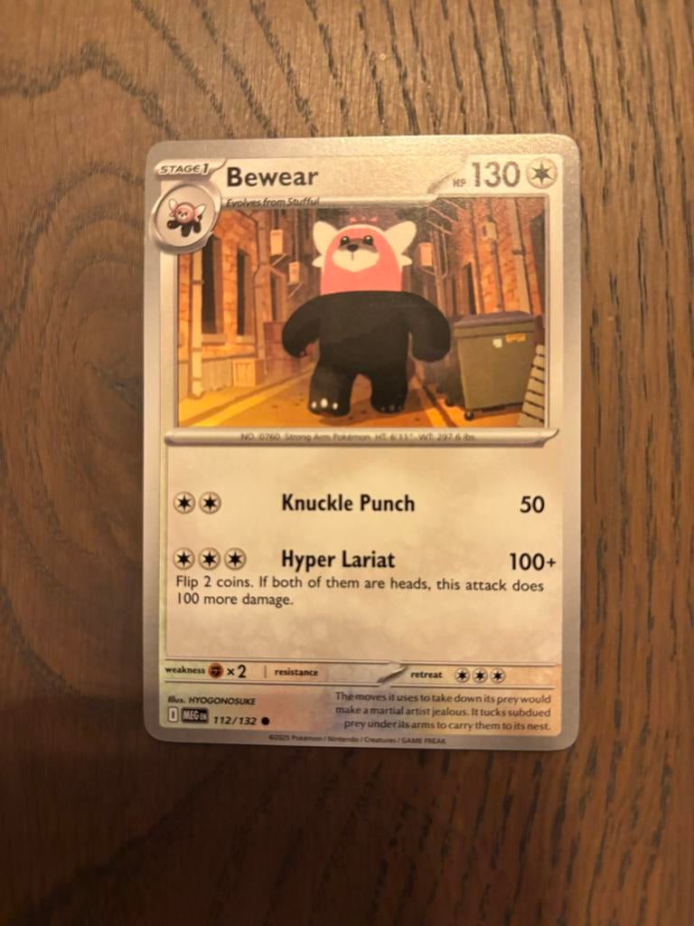Pokemon Kaart Bewear 112/152 - Zo goed als nieuw, Ophalen of Verzenden, Zo goed als nieuw, Losse kaart