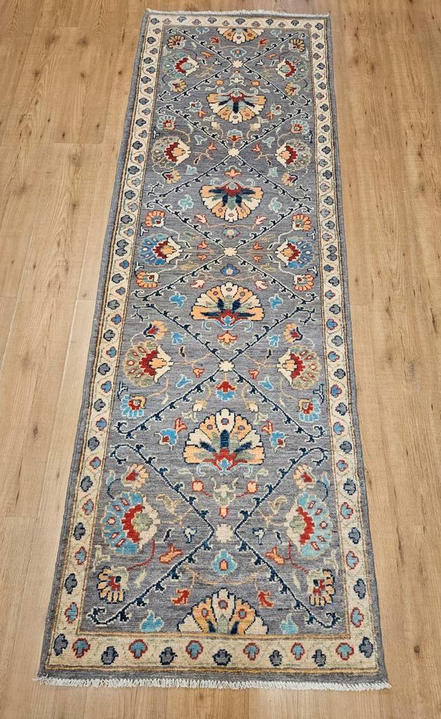 Handgeknoopt oosters wollen tapijt loper kazak 254x84, Huis en Inrichting, Stoffering | Tapijten en Kleden, Nieuw, 50 tot 100 cm