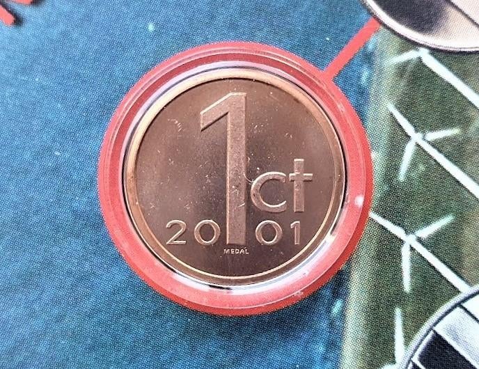 Nederland 1 cent 2001 FDC (PENNING), Postzegels en Munten, Munten | Nederland, Ophalen of Verzenden, Koningin Beatrix, 1 cent