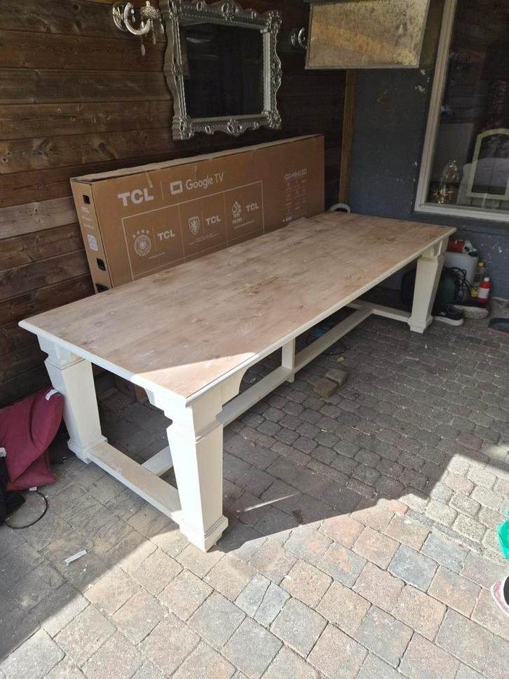 Robuuste Kloostertafel - Perfect voor Gezellige Diners, Huis en Inrichting, Tafels | Eettafels, Gebruikt, 50 tot 100 cm, 200 cm of meer