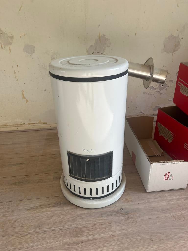 Pelgrim kachel wit 46, Huis en Inrichting, Kachels, Ophalen, Gebruikt, Vrijstaand, Overige soorten