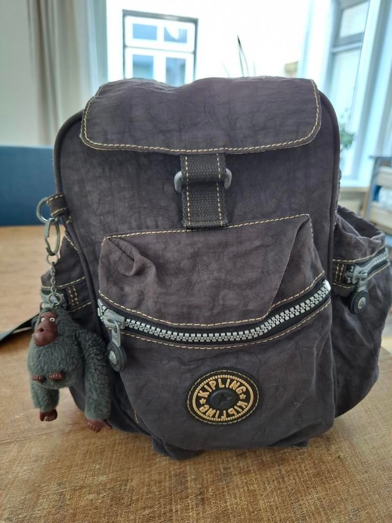 Kipling Mini Rugzak (18x12x26 cm) Antraciet, Gebruikt, Ophalen of Verzenden, Minder dan 25 cm, Kipling
