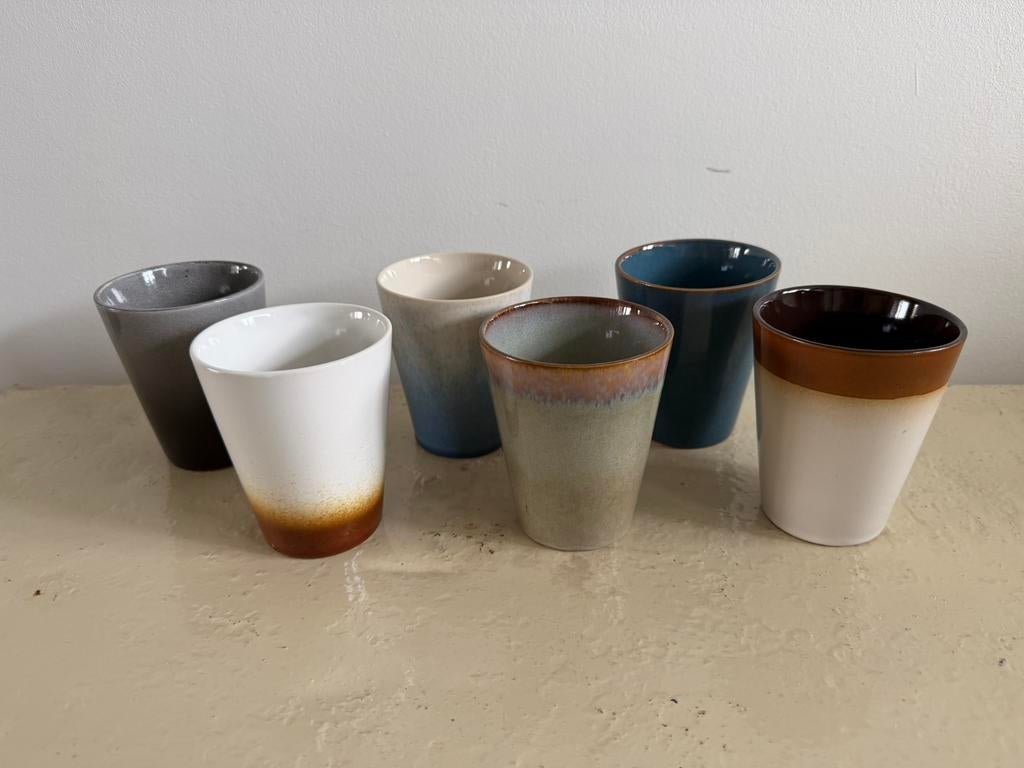 6 theemokken hk living stijl, Huis en Inrichting, Keuken | Servies, Ophalen, Nieuw, Kop(pen) en/of Schotel(s)