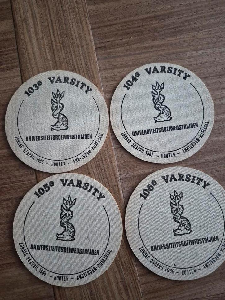 4 Bavaria bierviltjes Universiteitswedstrijden Amsterdam, Verzamelen, Biermerken, Gebruikt, Viltje(s), Bavaria, Ophalen of Verzenden