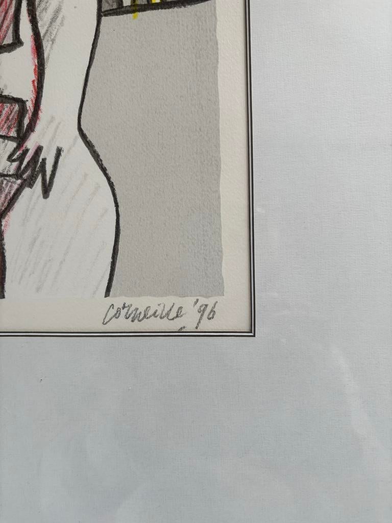 Corneille Zeefdruk '96 - Vrouw met vogel, genummerd, Ophalen of Verzenden