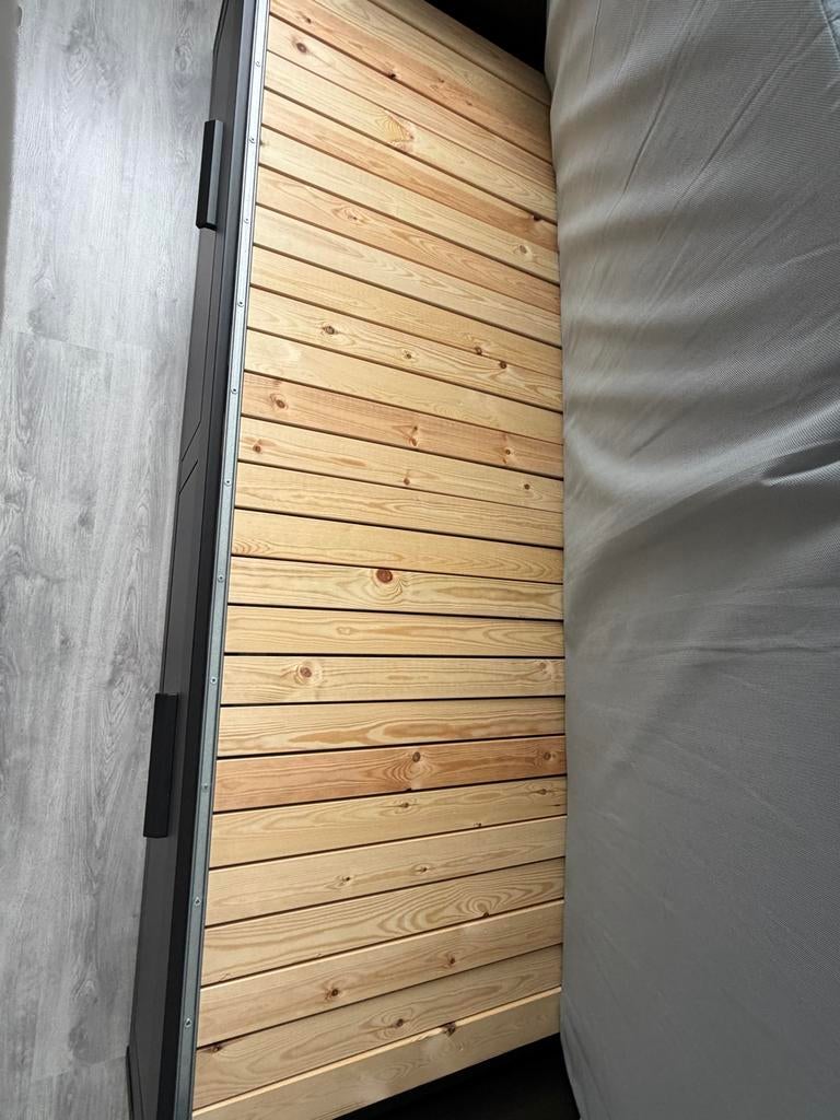 Ikea Brimnes bed met lades, Gebruikt, 90 cm, Eenpersoons, Zwart