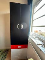 IKEA Kledingkast Kinderkamer - Zwart, Rood, Wit, Gebruikt, Met lade(s), 150 tot 200 cm, Overige houtsoorten