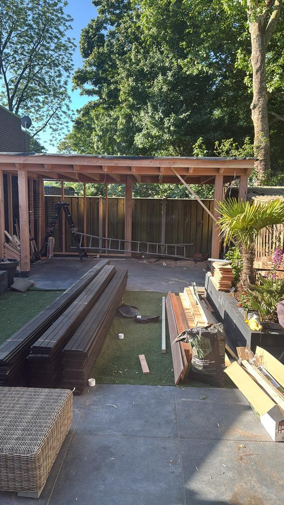 Te koop mooie tuinhuis/overkapping, Ophalen of Verzenden, Zo goed als nieuw, Veranda