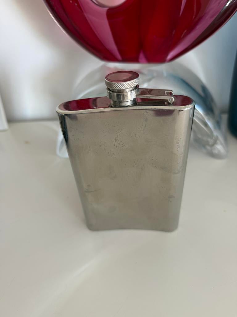 Roestvrijstalen heupfles, Zilver, Ophalen of Verzenden, Metaal, Overige merken