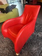 Montis loge design fauteuil rood leer  refurbished, Huis en Inrichting, Ophalen, Zo goed als nieuw, 50 tot 75 cm, Leer