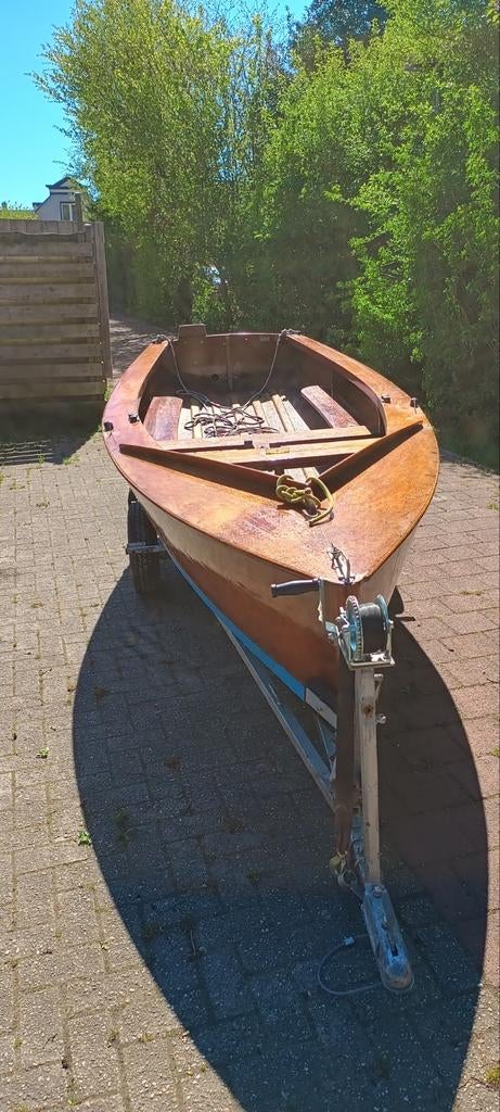 Zeilboot (4.10m) met Trailer - Hout/Polyester - Zeilklaar, Watersport en Boten, Ophalen
