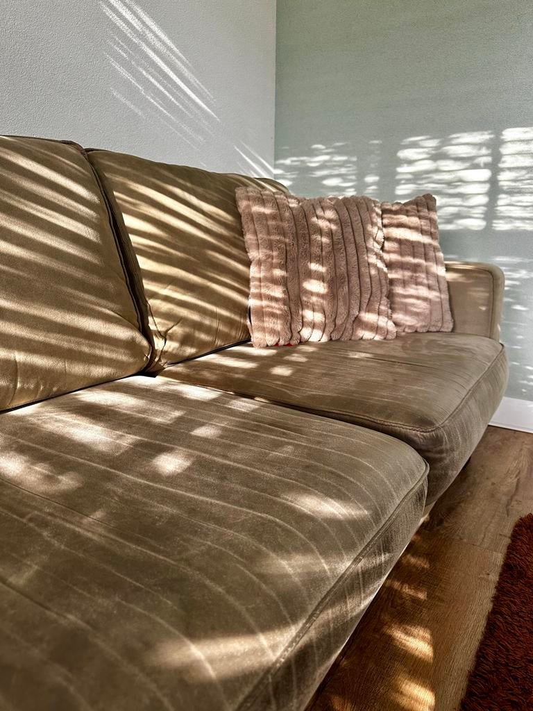 3,5 zits bank met hocker, Huis en Inrichting, Ophalen, Gebruikt, 125 cm of meer, Stof