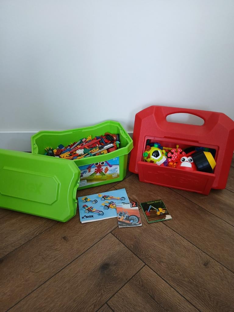 Kid K’NEX Partij – 2 Opbergboxen + Instructieboekjes, Kinderen en Baby's, Speelgoed | Educatief en Creatief, Ophalen of Verzenden