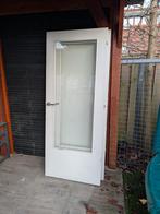 Twee houten binnendeuren met glas jaren '50, Ophalen, Gebruikt, Binnendeur, 200 tot 215 cm