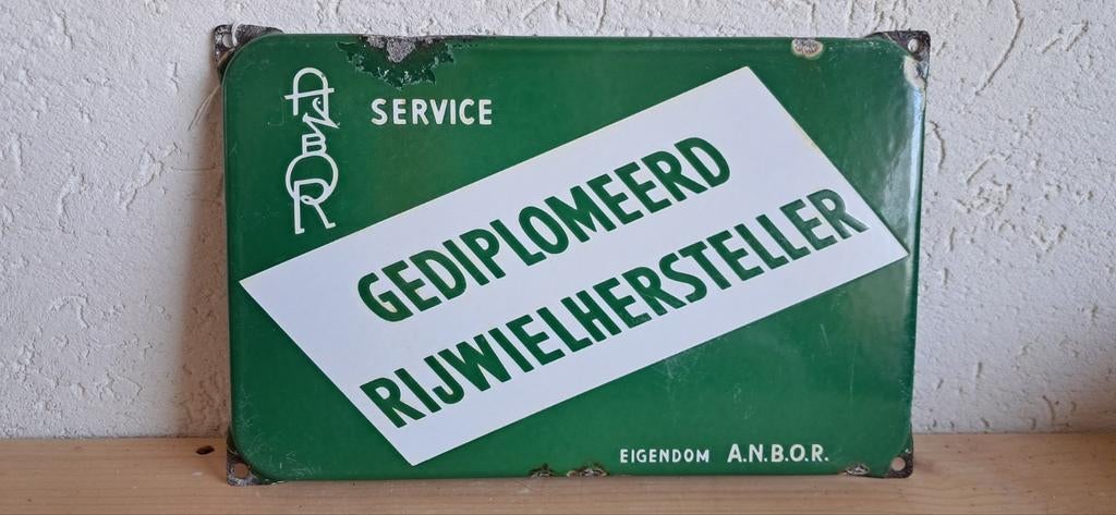 emaille reclamebord van de A.N.B.O.R., Ophalen of Verzenden