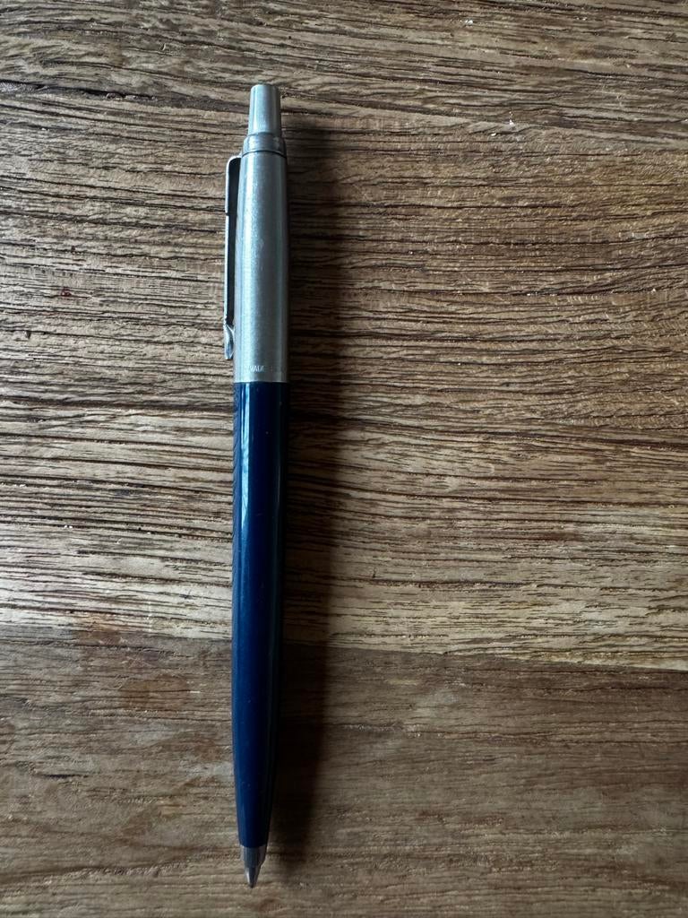 Blauwe Parker jotter pen vintage balpen klik systeem, Ophalen of Verzenden