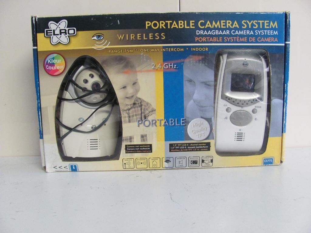 portable camera babyphone van elro 2,4 ghz en kleur camera, Ophalen of Verzenden, Zo goed als nieuw, 100 tot 250 meter, Camera