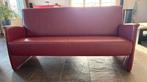 Roodleren designbank, Ophalen, Zo goed als nieuw, Rechte bank, Minder dan 150 cm
