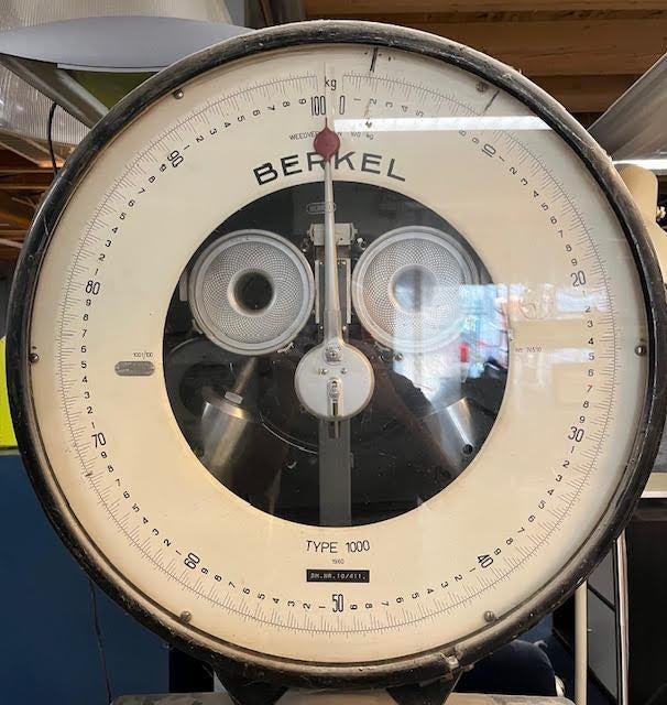 Berkel Type 1000 industriële vintage weegschaal tot 100 kg, Ophalen, Gebruikt, Vloerweegschaal, 50 tot 100 kg