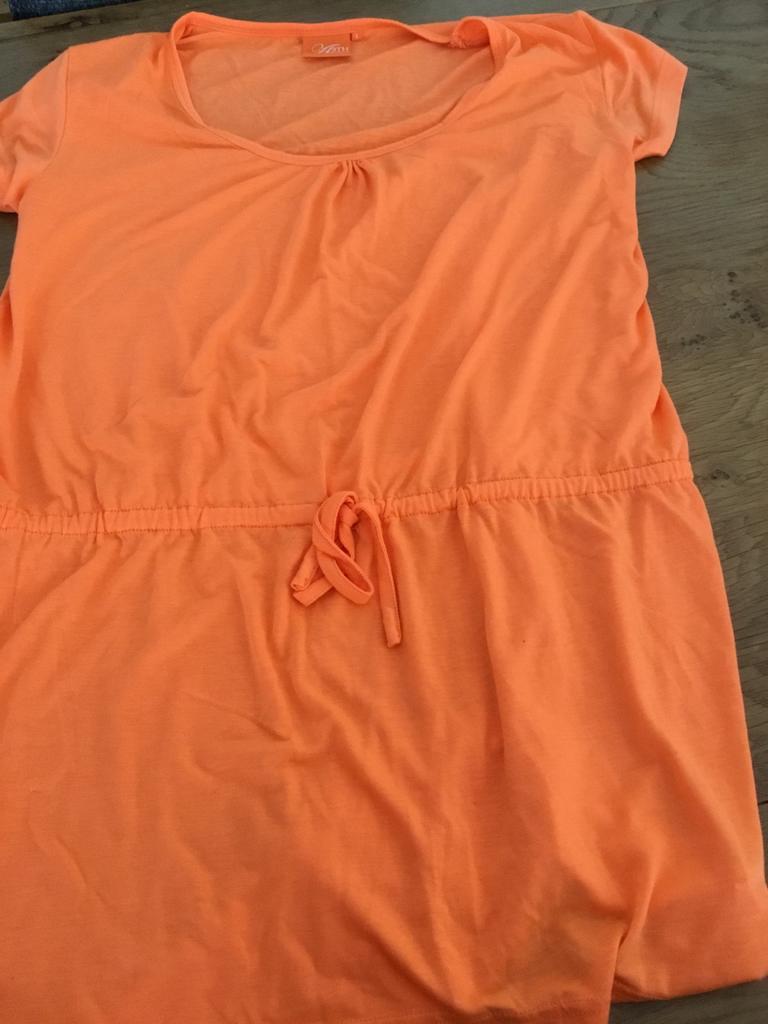 Oranje t-shirt-jurkje, Ophalen, Maat 42/44 (L), Oranje, Zo goed als nieuw