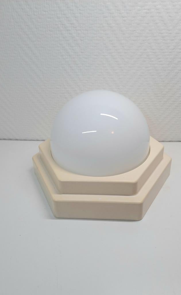 Wand/plafondlamp vintage jrn 50/70, lees de beschrijving., Ophalen of Verzenden, Gebruikt, Glas