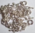 Partij met 25 sets verzilverde bewerkte sluitingen 12x18mm, Verzenden, Nieuw, Overige typen
