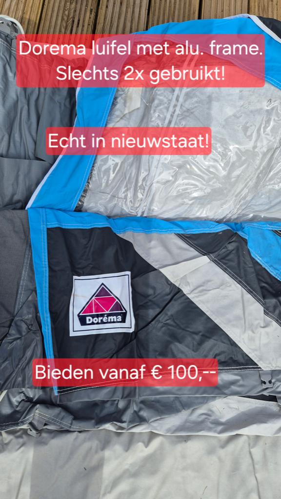 Luifel Dorema (met zijstukken en alu. frame), Ophalen, Zo goed als nieuw