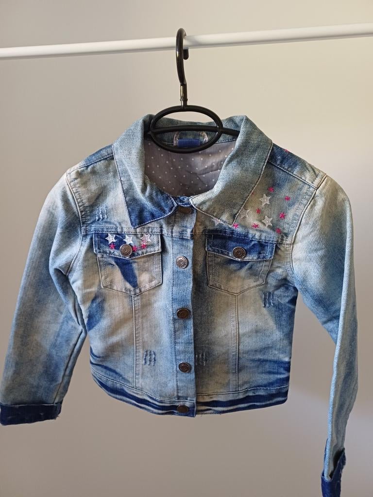 Spijkerjack 128-134, Kinderen en Baby's, Kinderkleding | Maat 128, Ophalen, Meisje, Jas