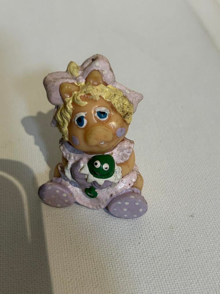 Vintage Miss Piggy beeldje met kikker, Ophalen of Verzenden, Gebruikt