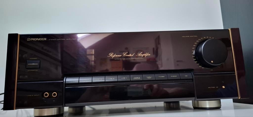 Pioneer C-73 voorversterker * urushi pianolak *, Gebruikt, Ophalen of Verzenden, 60 tot 120 watt, Pioneer