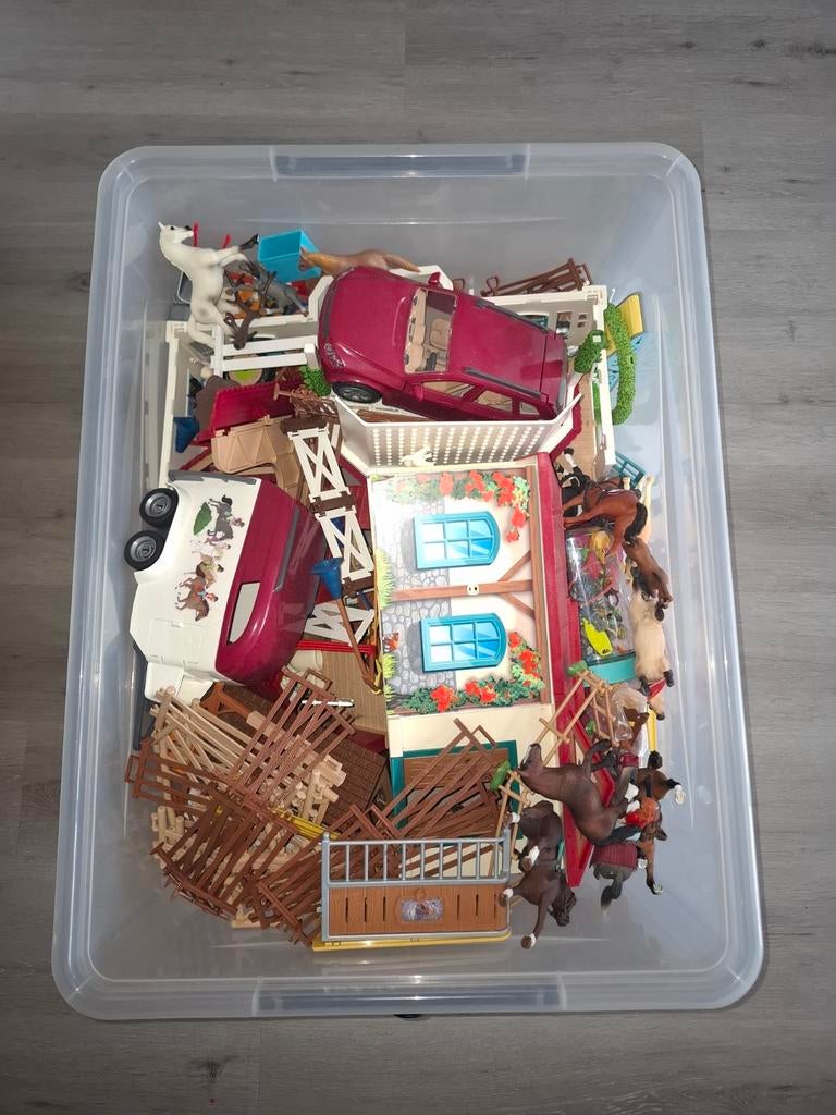 Grote set Playmobil & Schleich speelgoed, Ophalen, Gebruikt, Jongen of Meisje
