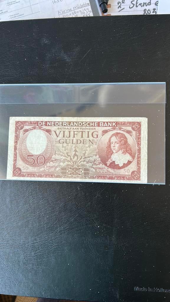 50 gulden 1945 stadhouder Willem lll, Ophalen of Verzenden, 50 gulden, Los biljet