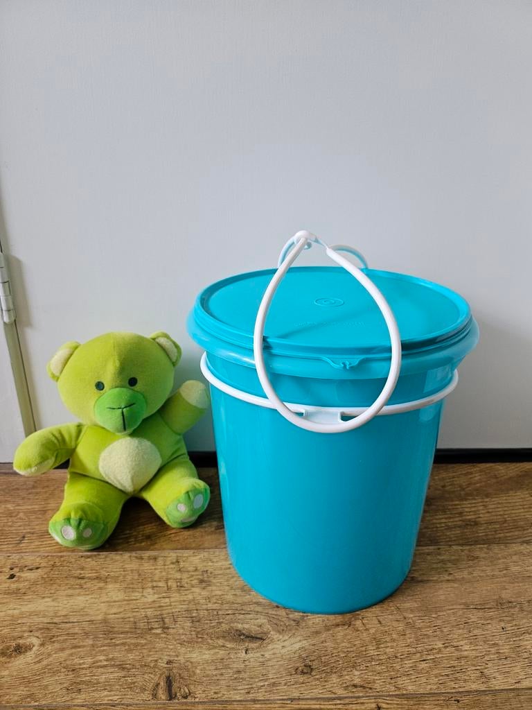 Tupperware nieuwe wasemmer turquoise met ring - 8,5 liter, Ophalen of Verzenden, Nieuw, Blauw, Bak of Kom