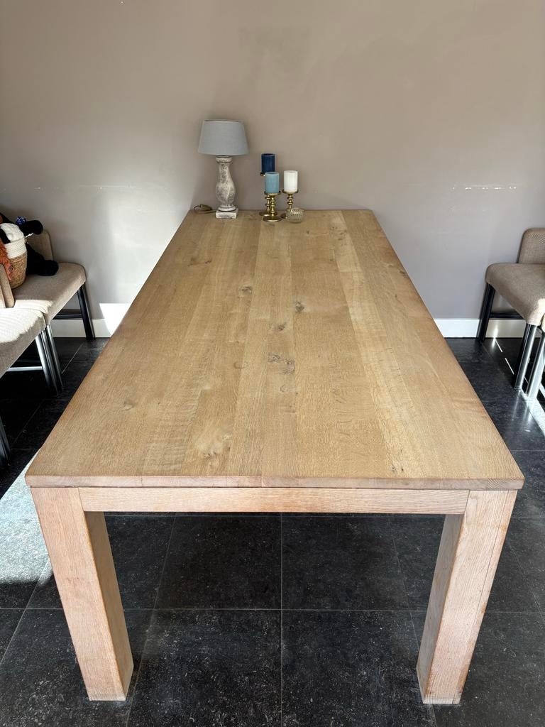 Teakhouten eettafel - 220x100x78 cm - Gebruikt, goede staat, Ophalen, Gebruikt, 100 tot 150 cm, Teakhout