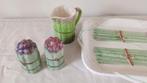 Asperge schaal, saus kan, peper en zoutstel, Ophalen of Verzenden, Overige stijlen, Glas, Schaal of Schalen