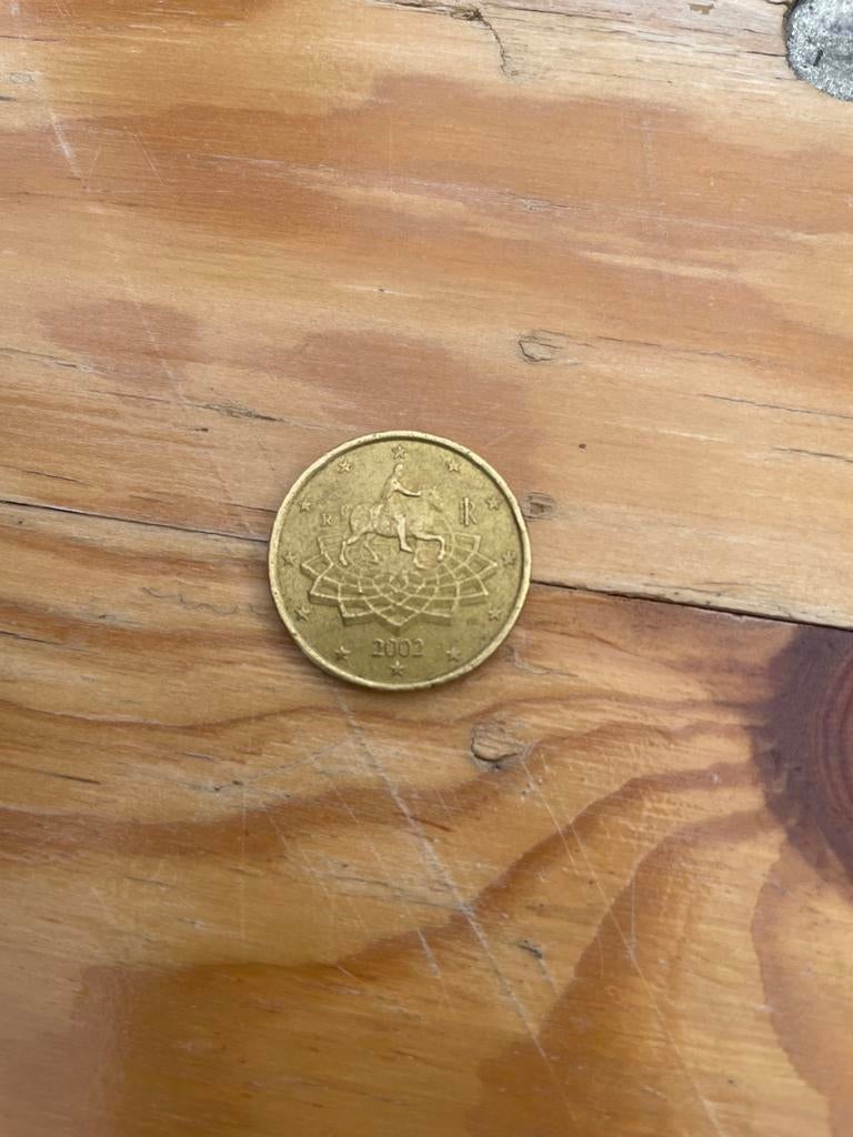 Italiaanse 50 cent munt 2002, Ophalen of Verzenden, Overige landen, 50 cent, Losse munt