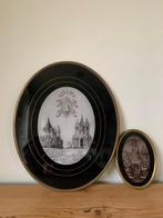 Religieuze ovale lijstjes met koperen randje, Ophalen of Verzenden