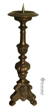 Antieke kandelaar barok brons - 40cm hoog