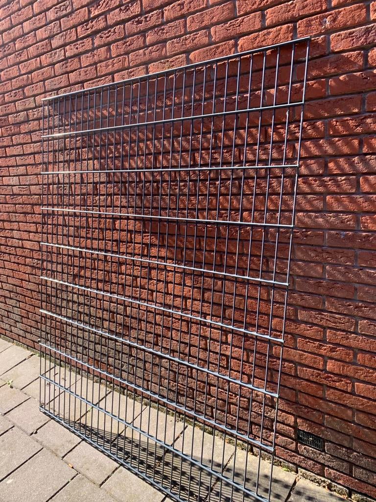 Dubbelstaafmat 180 x 150 cm grijs, Tuin en Terras, Tuinhekken en Hekwerk, Ophalen of Verzenden, Zo goed als nieuw, IJzer, Tuinhek