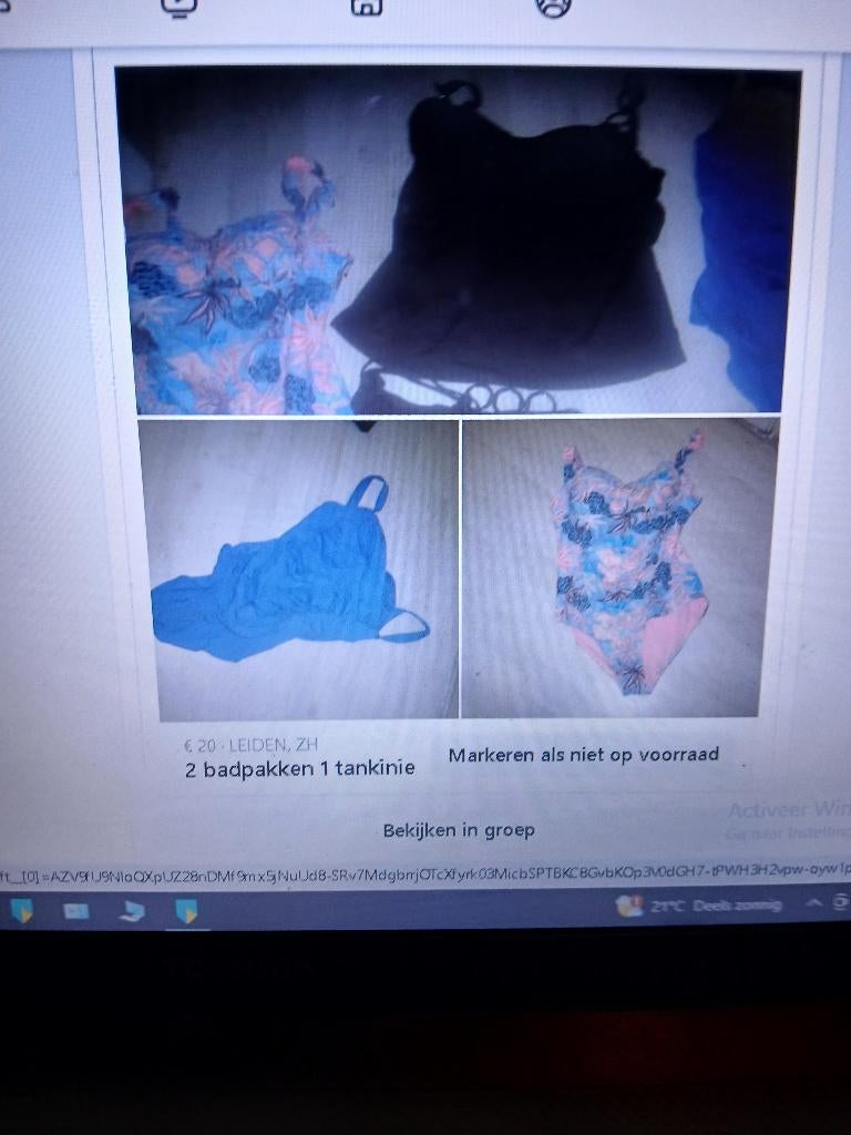 3 badpakken 1 tankini bruin met zilveren ringen, Kleding | Dames, Ophalen, Nieuw, Overige kleuren, Bikini