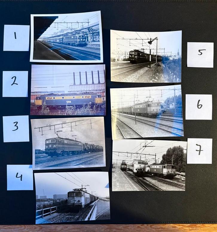 7 originele foto’s locomotieven NS 1300 (jaren 70) (1), Verzamelen, Spoorwegen en Tramwegen, Gebruikt, Trein, Ophalen of Verzenden