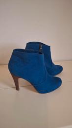 Blauwe laarsjes met hoge hak maat 39, Blauw, Lage of Enkellaarzen, Ophalen of Verzenden, Zo goed als nieuw