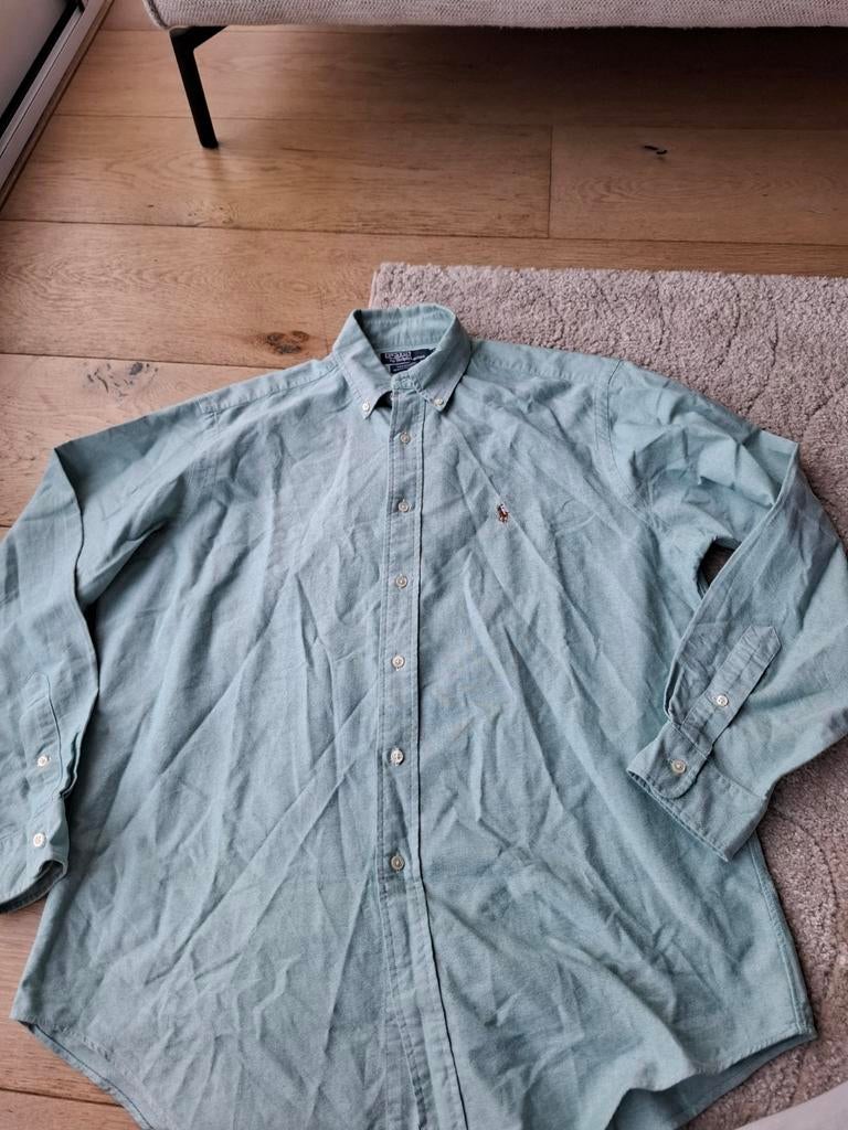 Polo Ralph Lauren Overhemd Groen Maat L XL Heren, Ophalen of Verzenden, Polo Ralph Lauren, Halswijdte 41/42 (L), Gedragen