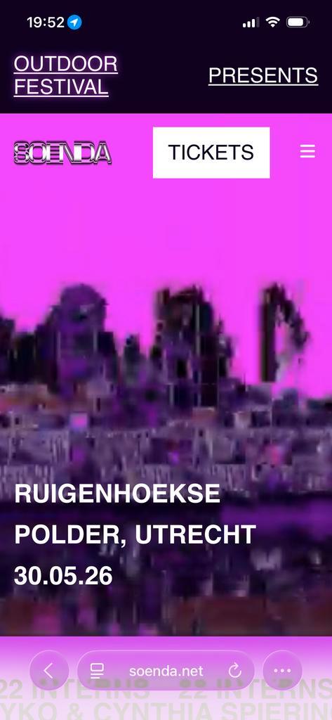 Soenda festival 30 mei, Tickets en Kaartjes, Evenementen en Festivals, Eén persoon