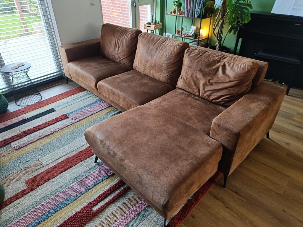 2,5 zits bank met lounge deel, Ophalen, Gebruikt