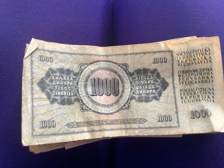 Joegoslavische 1000 Dinara biljet - Socialistische Federale, Postzegels en Munten, Bankbiljetten | Europa | Niet-Eurobiljetten