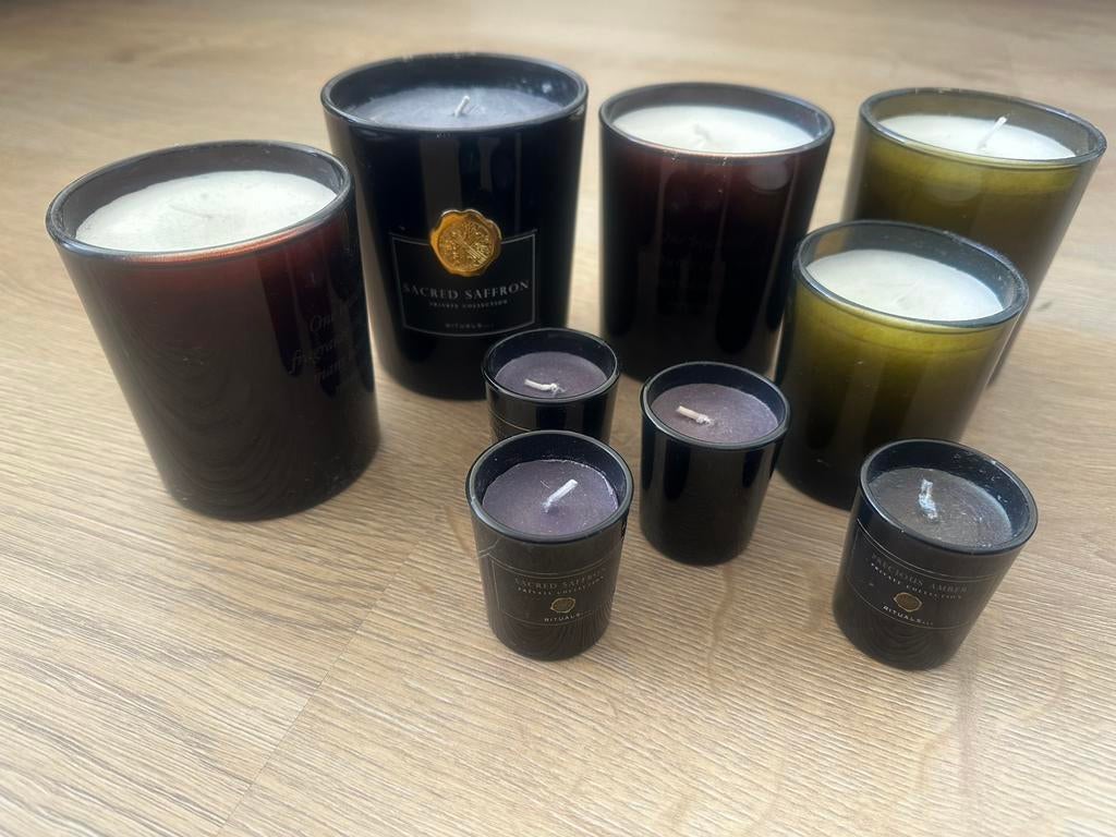 Rituals kaarsen 9 stuks, Huis en Inrichting, Ophalen of Verzenden, Zo goed als nieuw, Overige materialen, Minder dan 25 cm