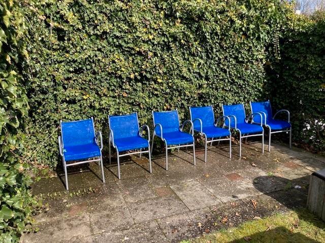 tuinmeubelen, Tuin en Terras, Tuinstoelen, Gebruikt, Aluminium, Stapelbaar, Ophalen