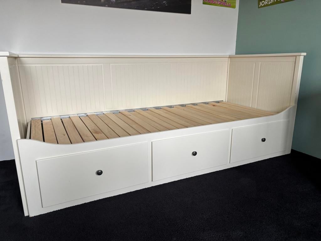 Ikea Hemnes bed bedbank met 3 lades 80 x 200 cm, Huis en Inrichting, Slaapkamer | Bedden, Ophalen, Eenpersoons, Wit, Zo goed als nieuw